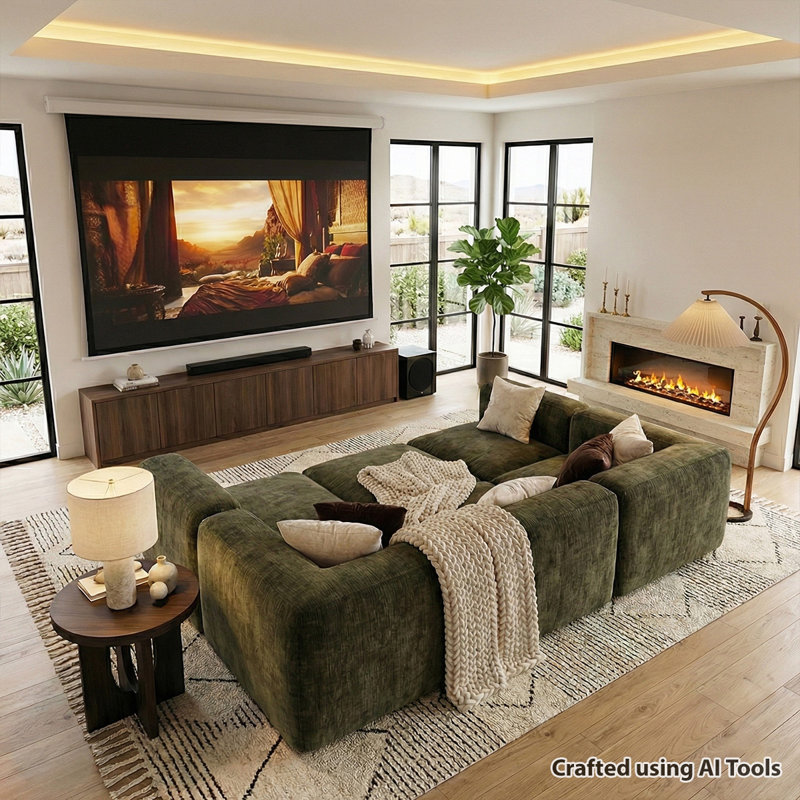 Canapé modulaire Chenille , Olive Green, H 25 po x l 99,5 po x P 63,5 po