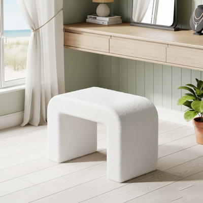 Modern Vanity Stool Upholstered Ottoman Sofa Footrest