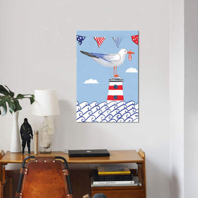" Coastal Bird On Blue I " by Farida Zaman