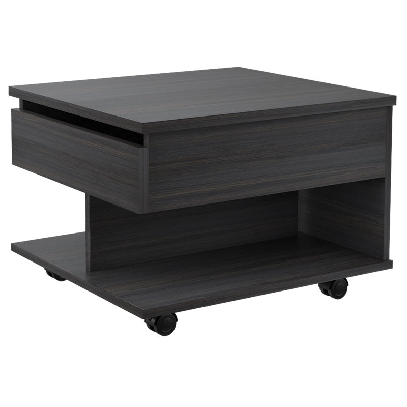 Imamuddin Lift Top Coffee Table, Casters, One Shelf, Espresso, 19.6" H x 19.6" L x 21.6" W