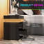 Table de chevet, table d'appoint avant brillante avec lumières DEL, pour chambre à coucher-24679026