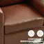Fauteuil rembourré à dossier large avec pieds en bois massif et finition luxueuse en similicuir-769714142