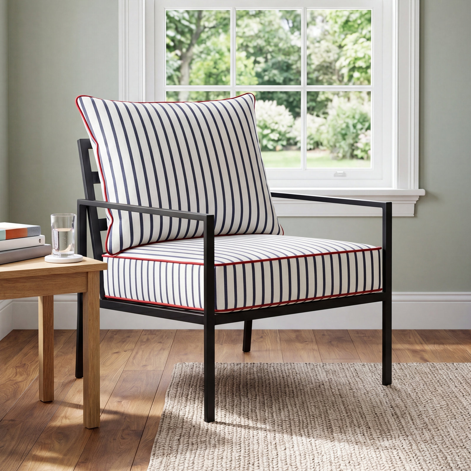 Corley Sunbrella Fabric Deep Seating Seat and Back Cushions, Jockey Red, 5" H x 23" W x 25" D