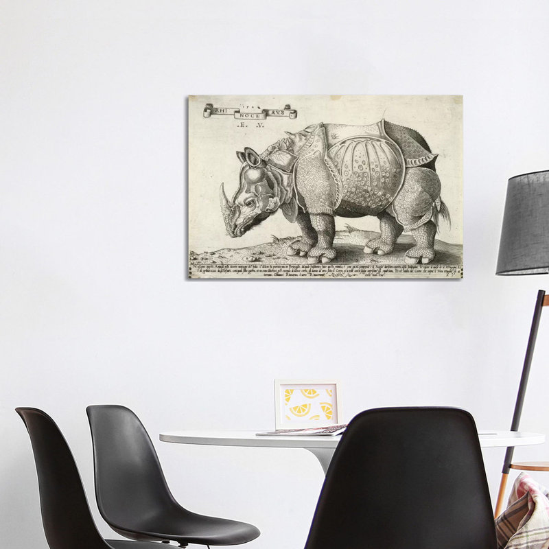 Rhinoceros by Enea Vico - Wrapped Canvas Print, 66.04cm H x 101.6cm W x 1.91cm D