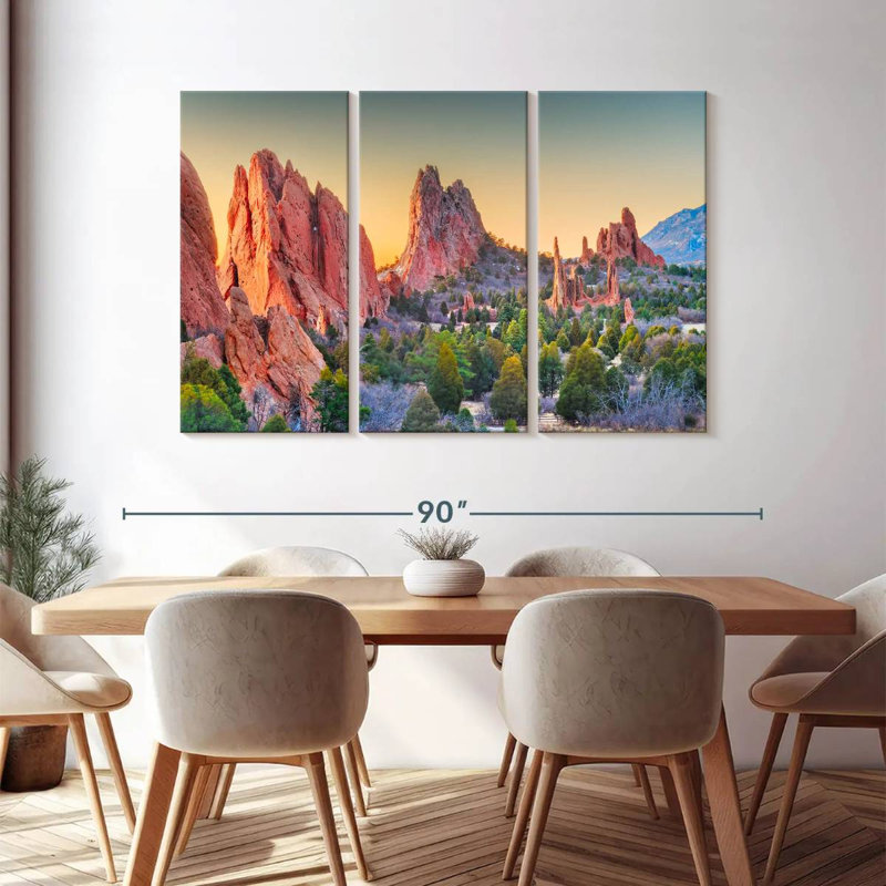 Garden of the Gods Sunrise 3 pièces, H 48 po x l 74 po x P 1 po