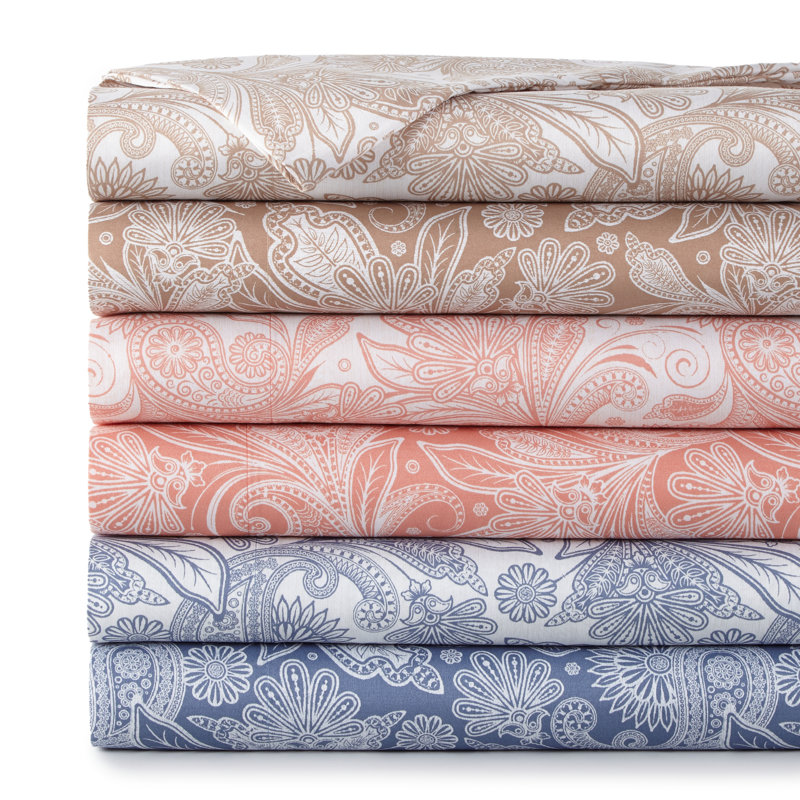 Paisley Perfect Paisley Microfiber Pillowcase, King / California King Pillowcase, Coral Haze/White