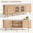 70" Mid-Century Modern TV Stand for TVs up to 75",Japandi Fluted Media Console with Reeded Glass Sliding Doors and Adjustable Shelves, Oak Sideboard with Metal Legs