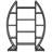 55" Triple Wide Oval Industrial Gray Etagere Bookcase For Office-1717851572