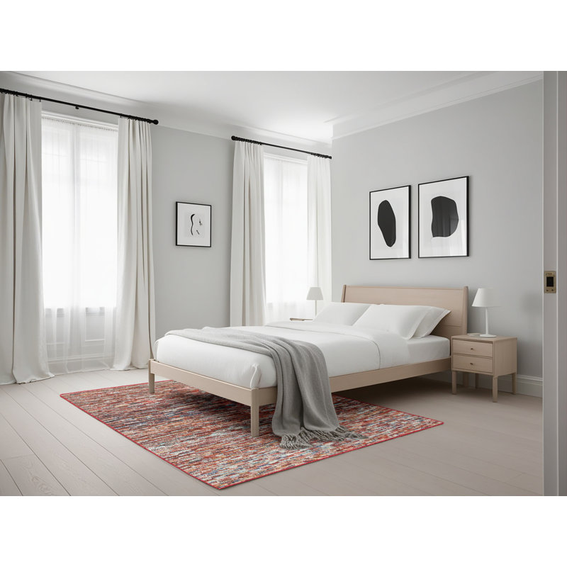 Tapis brun/violet/gris zone contemporaine, Rectangle 5 pi x 7 pi