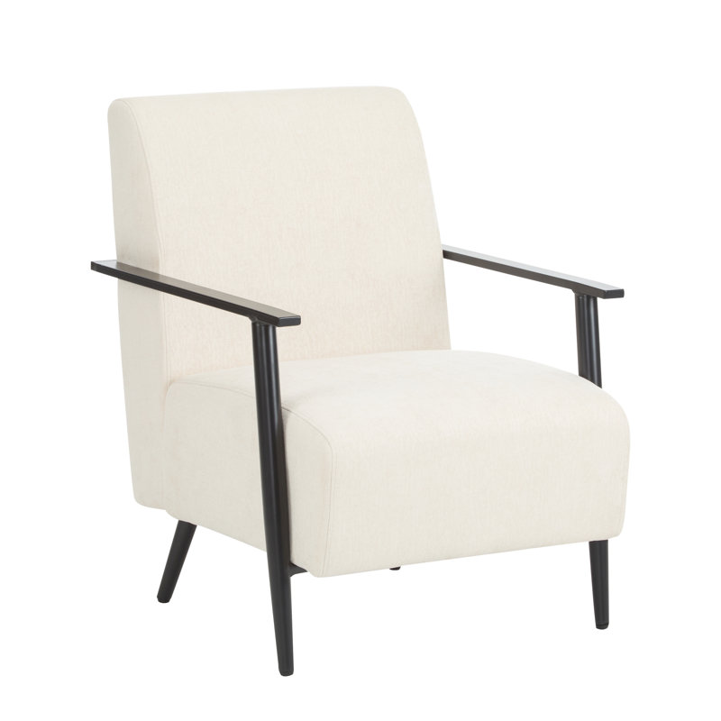 Méridienne beige 27,09 po avec structure en métal durable et résistante pour le salon, Beige