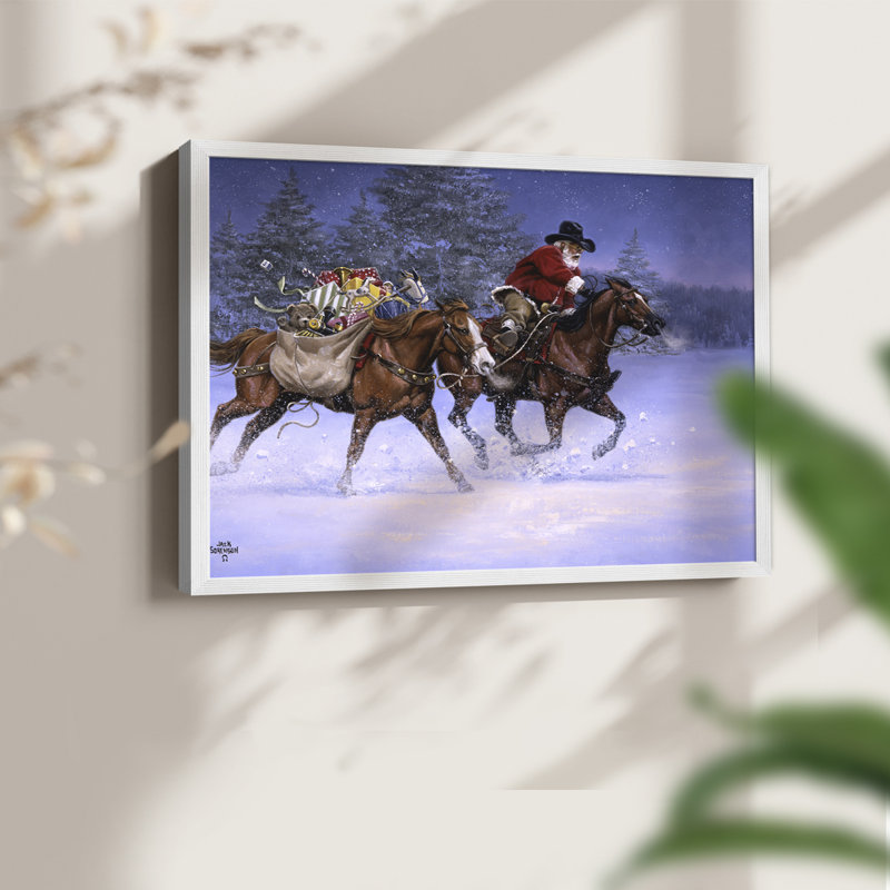 Christmas Rush - Reproduction encadrée - Restickable, H 8 po x l 10 po, Blanc