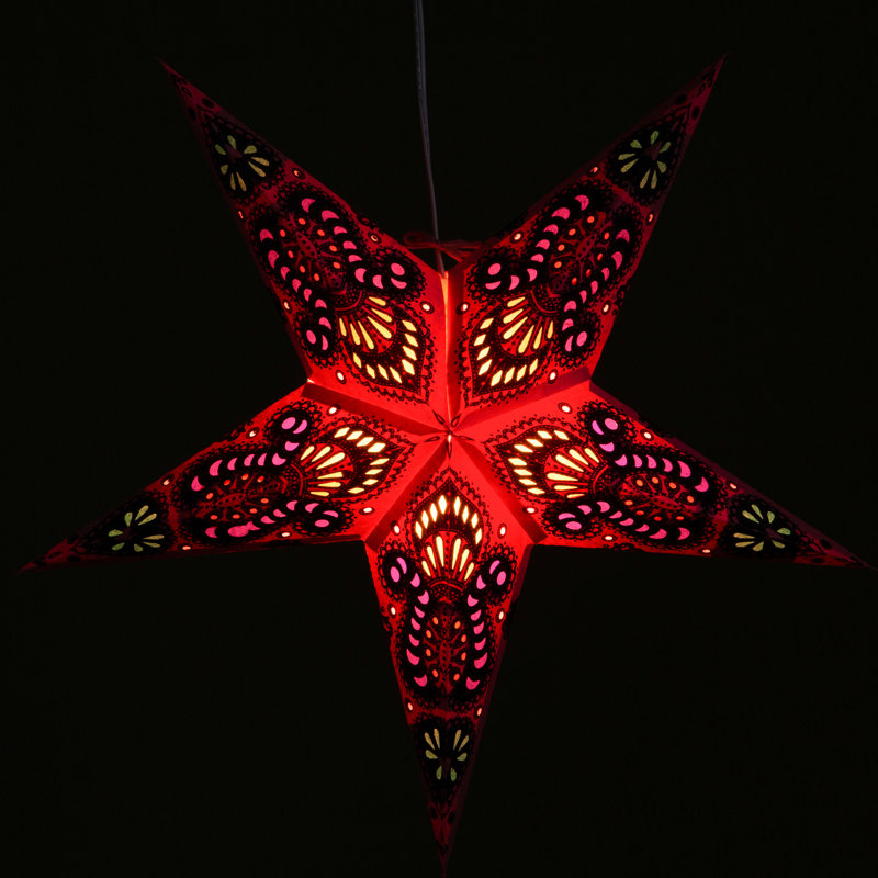 Étoile de paon en papier, Rose