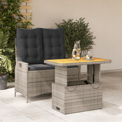 Latitude Run® 2 Piece Patio Dining Set With Cushions Poly Rattan