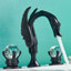 Robinet de lavabo de salle de bain à 3 trous avec robinet de lavabo noir Swan