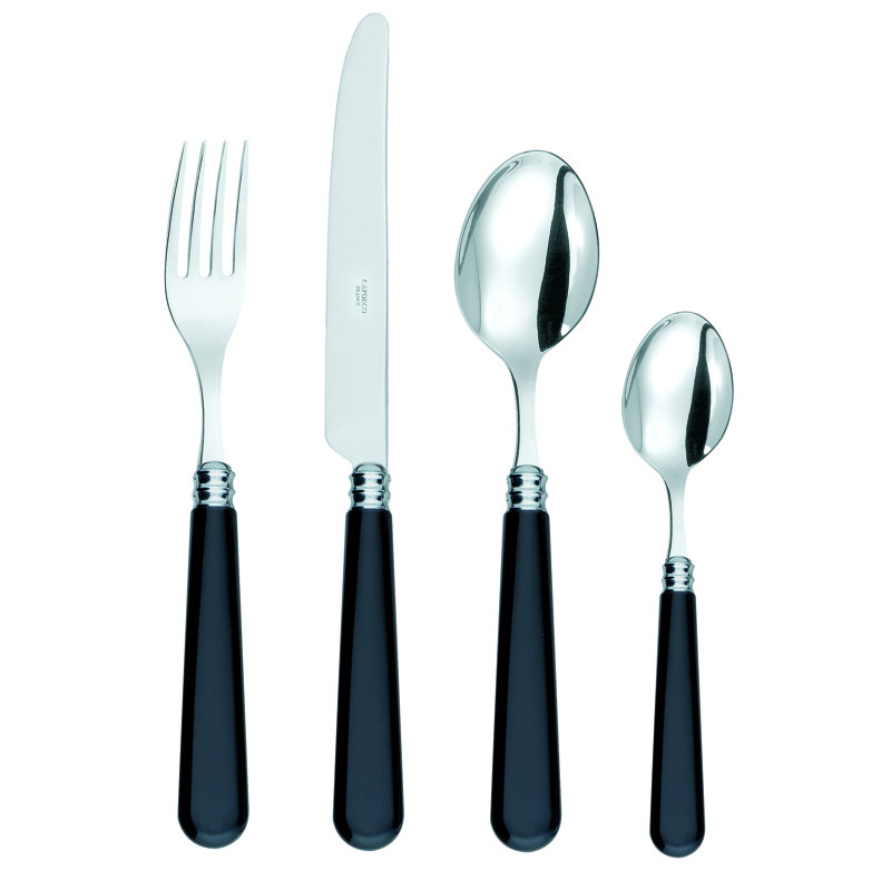 Altea 24 Piece Cutlery Set, Service for 6, Black