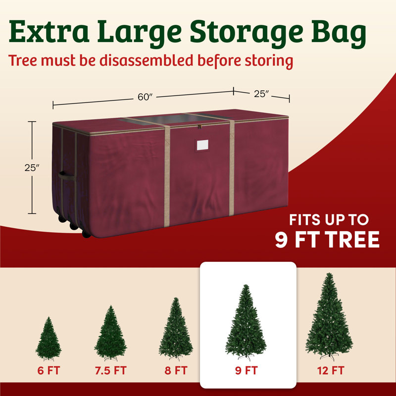 Rangement pour arbre H 24,5 x l 59 x P 21,75, rouge