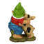 Statue de gnome heureux comme un cochon en pente