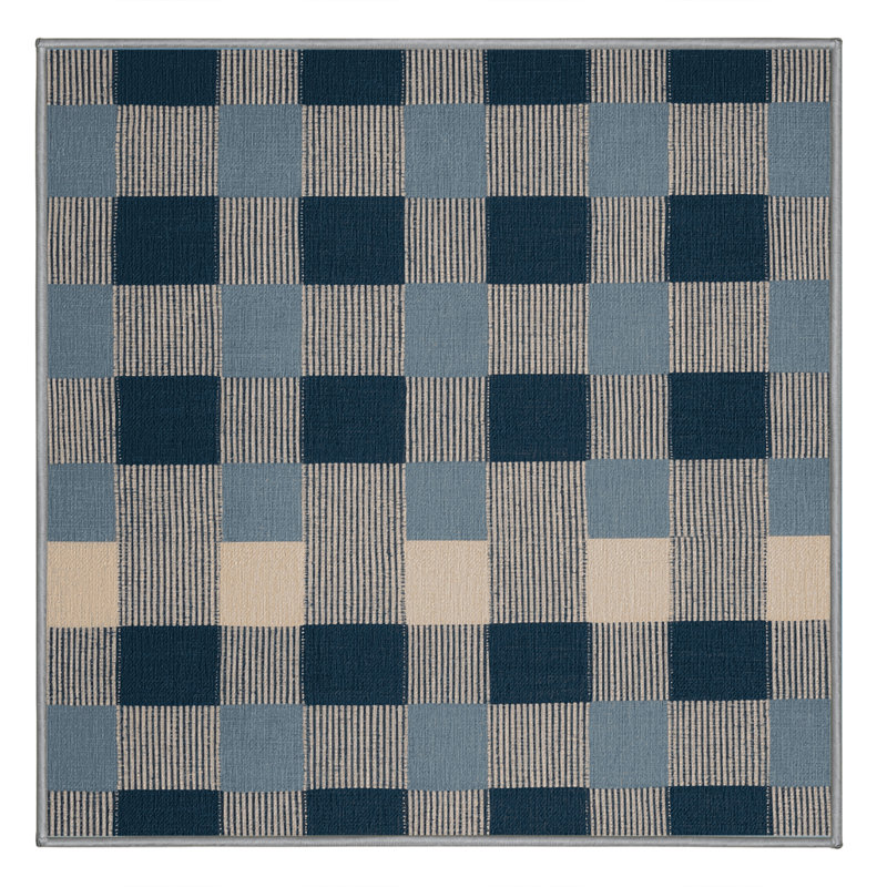 Machine Washable Checkered Gray Area Rug