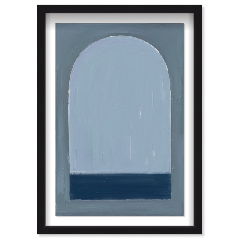 Minimal Ocean Window Print by Oliver Gal, 31.5"H x 46.5"W, Black Shadowbox