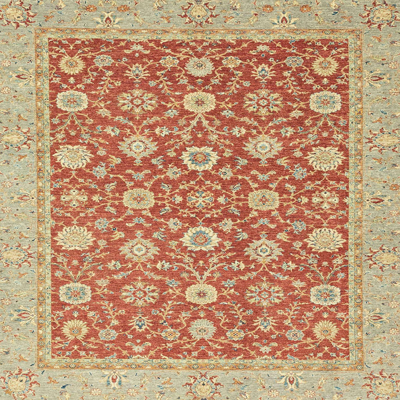 Tapis multicolore à motif abstrait Abdalhaï, Carré 8 pi