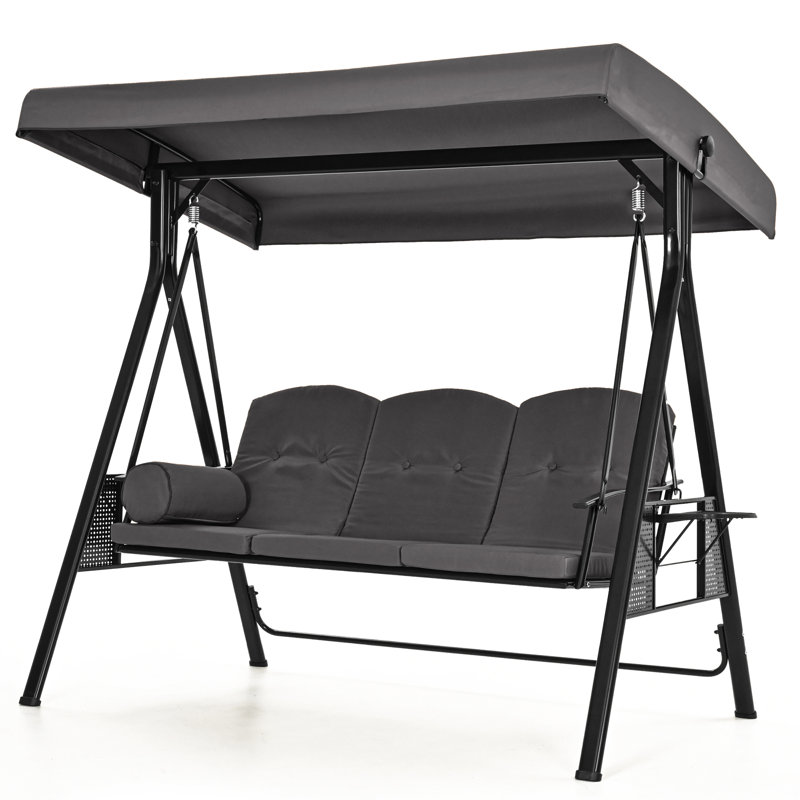Balancelle 3 personnes avec auvent gris, Gris