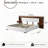 Modern Upholstered Platform Bed with Built-in Storage, King, Cream Linen-1401482594-1401482524