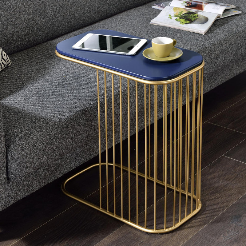 Aviena Blue and Gold Finish Display & Utility functioned Accent Table