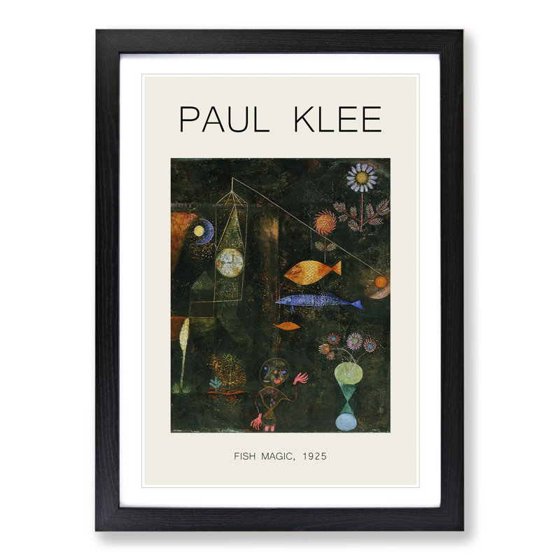 Fish Magic by Paul Klee - Single Picture Frame Print, Black Framed, 65cm H x 48cm W x 2cm D