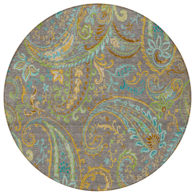 Tapis d'intérieur rond antidérapant rond 8 'Taupe