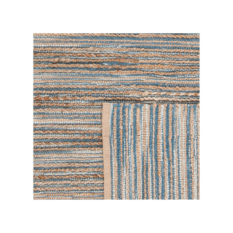 Doleman Hand Woven Jute/Cotton Rug in Blue, Rectangle 9' x 12'