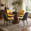 Chaises de salle à manger modernes en similicuir deux tons avec capitonnage géométrique et pieds en métal-824206093