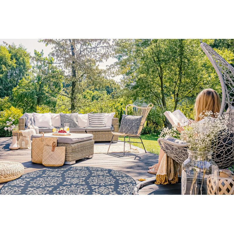 Tapis d'intérieur / extérieur Clarklake Zaltan, Rond 6 pi 7 po