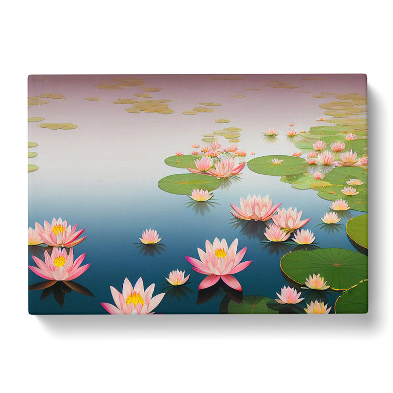 Adorable Water Lily Pond - Wrapped Canvas