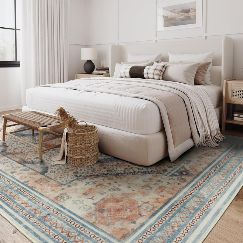 Tapis de salon à motif géométrique Straub, Rectangle 6 pi x 9 pi