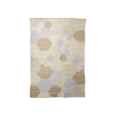 Tapis géométrique en coton / crème Aletriz