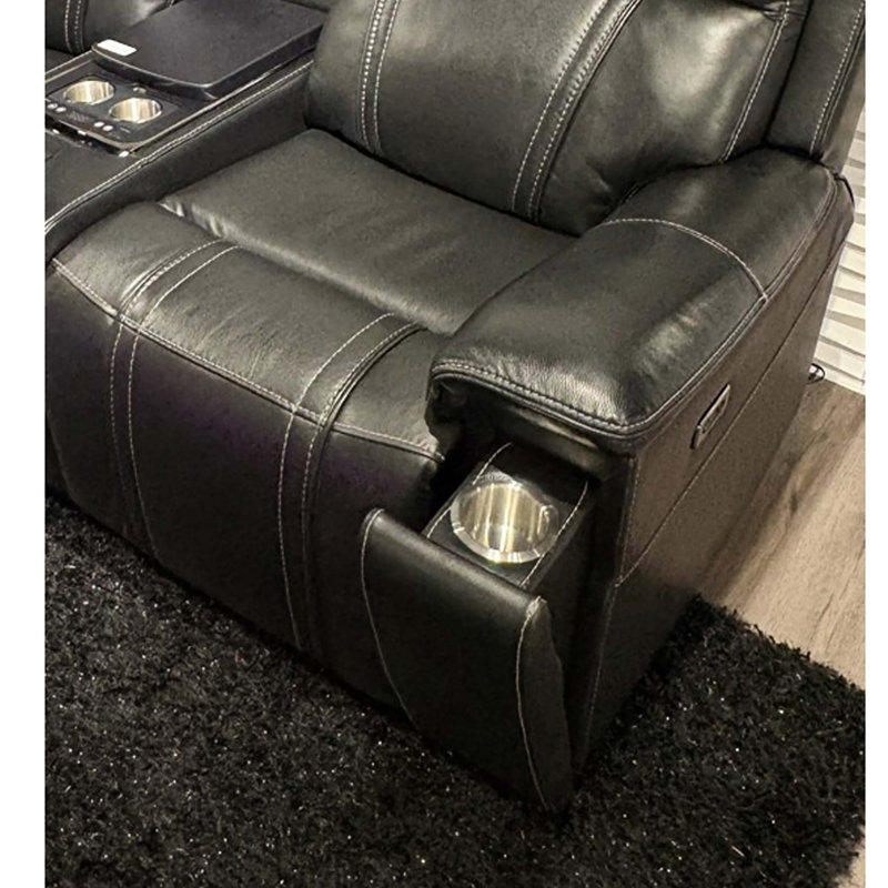 Causeuse inclinable électrique avec console et glacière