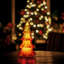 Décoration d'arbre de Noël en verre coloré