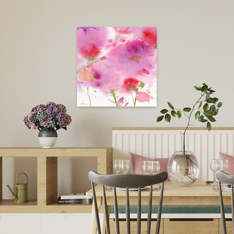 Serenade, art floral contemporain, H 18 po x l 18 po