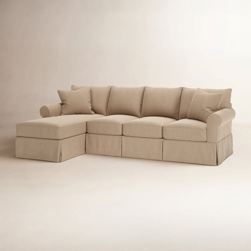 Canapé modulaire avec canapé-lit Amari, Chenille Crypton® neige Nomad, Face à la gauche