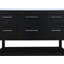 Meuble-lavabo en pierre noire et bois massif 48 po Oakwell-798943779-798943806