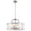 Lustre tambour cylindrique moderne en nickel à 6 lumières avec verre ondulé de 19,7 po pour le salon de la chambre à coucher-808347049