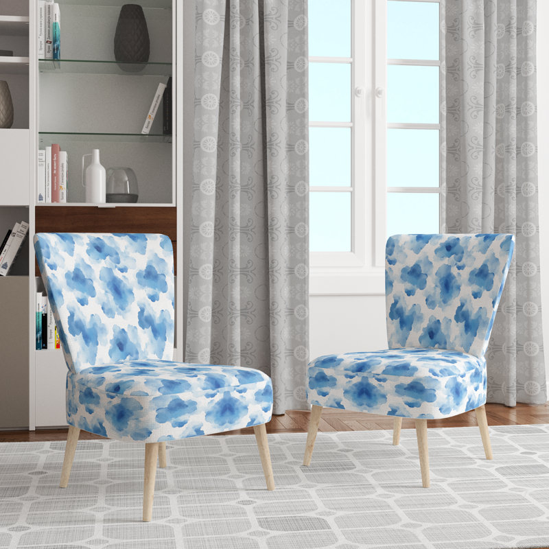 Chaise rembourrée moderne - bleu nuage, Chaise d'appoint sans accoudoirs