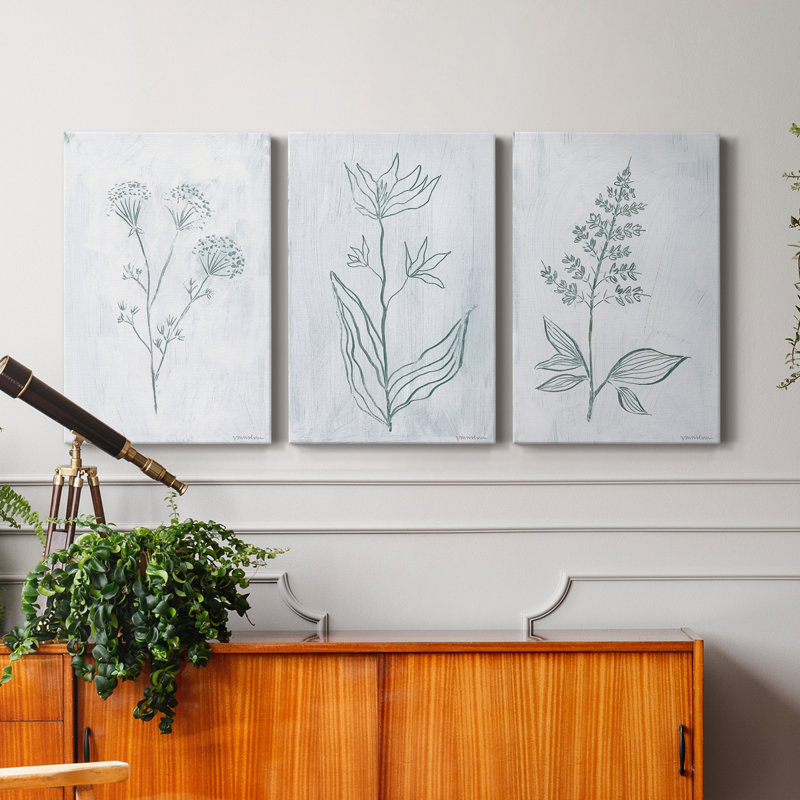 Toile tendue avec châssis Milkweeds II - prêt à accrocher, H 27 po x l 48 po x P 1 po