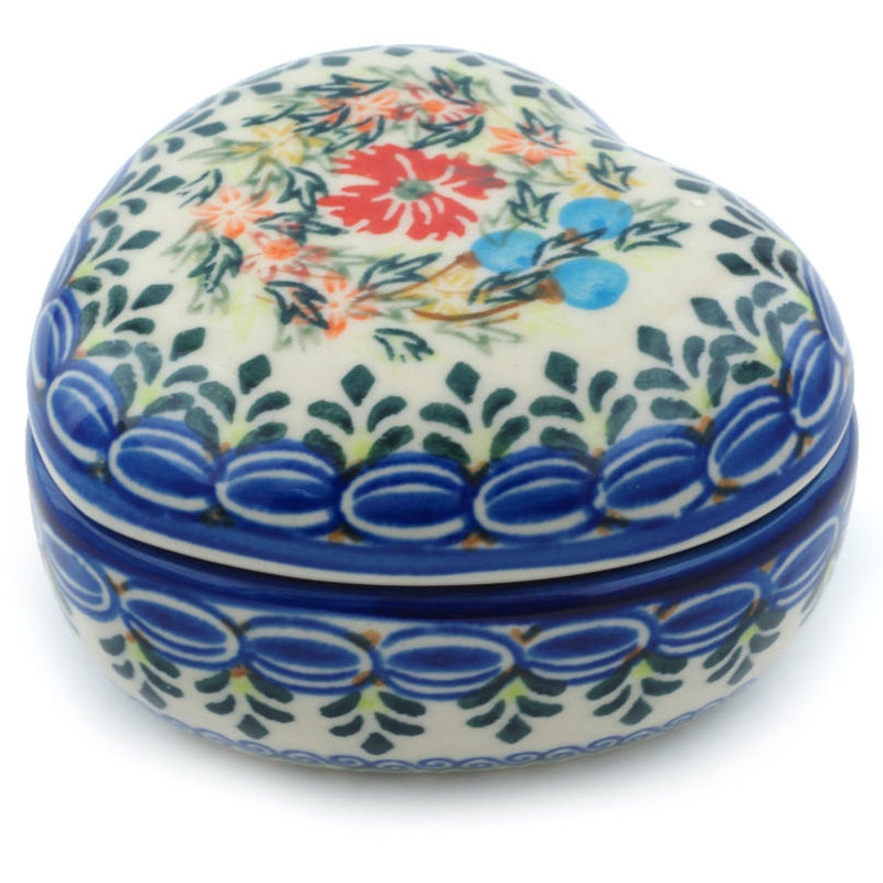 Pot de rangement en bleuet et papillons 0,16 qt en céramique