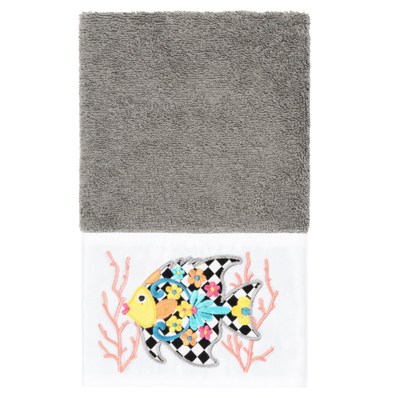 Débarbouillette en coton FELIZ, Gris foncé