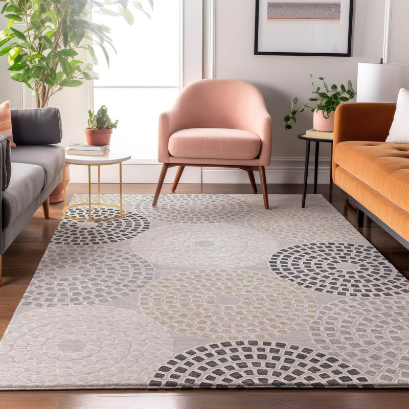 Premium Machine Washable Prisco Gray Rug, Rectangle 8' x 10'