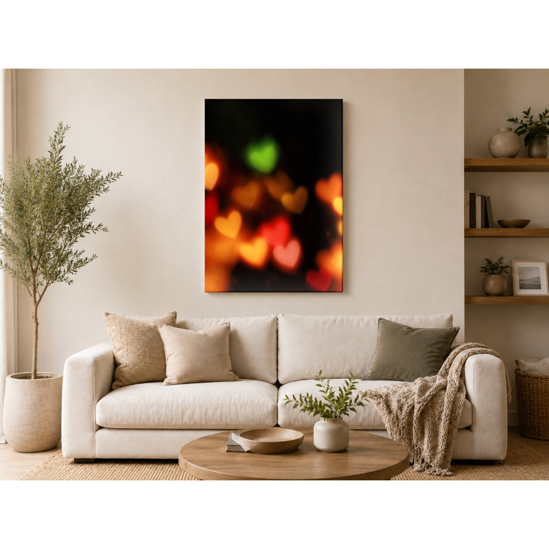 «Heart Bokeh Lights», art mural sur toile, 11" W x 14" H