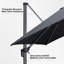 Parasol en porte-à-faux à énergie solaire gris 10 pi avec base et lumières DEL Yatra-1721489039