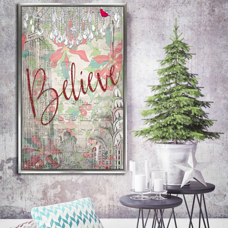 «Believe (Vertical)» par Jodi - impression, Cadre flottant argent, H 43,5 po x l 27,5 po x P 2 po