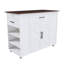 Îlot de cuisine sur roulettes de 46 po avec rangement et prise de courant - Table de bar mobile rustique pour le petit-déjeuner (tabourets non inclus)